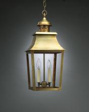 Northeast Lantern 5542-AC-LT2-CLR - Pagoda Hanging Antique Copper 2 Candelabra Sockets Clear Glass