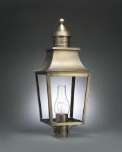 Northeast Lantern 5553-VG-LT3-CLR - Pagoda Post Verdi Gris 3 Candelabra Sockets Clear Glass