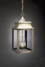 Northeast Lantern 5632-AC-LT3-FST - Pagoda Hanging Antique Copper 3 Candelabra Sockets Frosted Glass