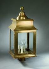 Northeast Lantern 5653-VG-LT3-CLR - Pagoda Post Verdi Gris 3 Candelabra Sockets Clear Glass