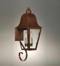 Northeast Lantern 6406-AC-LT2-CLR - Bracket Wall Fixture Bottom Scroll  Antique Copper Finish  2 Candelabra Sockets  Clear Gla