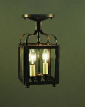 Northeast Lantern 6704-DB-LT2-CLR - Crown Small Flush Dark Brass 2 Candelabra Sockets