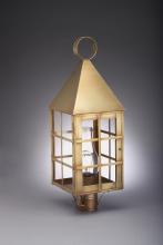 Northeast Lantern 7153-DAB-LT3-CLR - Pyramid Top H-Bars Post Dark Antique Brass 3 Candelabra Sockets Clear Glass