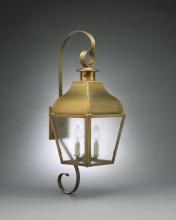 Northeast Lantern 7638-DB-CIM-CLR - Curved Top Wall With Top & Bottom Scroll Dark Brass Medium Base Socket With Chimney Clear